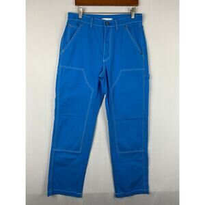 BDG Double Knee Carpenter Painter Blue Pants 31" Inseam Stretch Waist Size 27